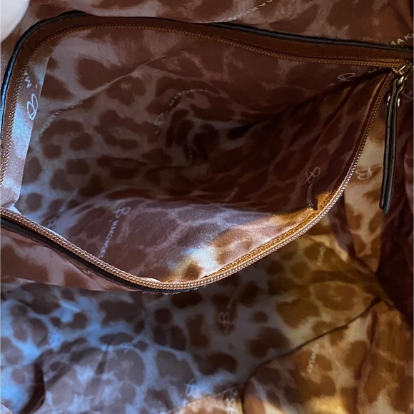 B Makowsky Brown Lombard Leather Designer Satchel Crossbody Bag - Picture 10 of 14